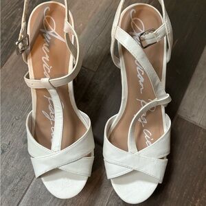 American Rag White Faux Leather Platform Sandals Women's 8.5